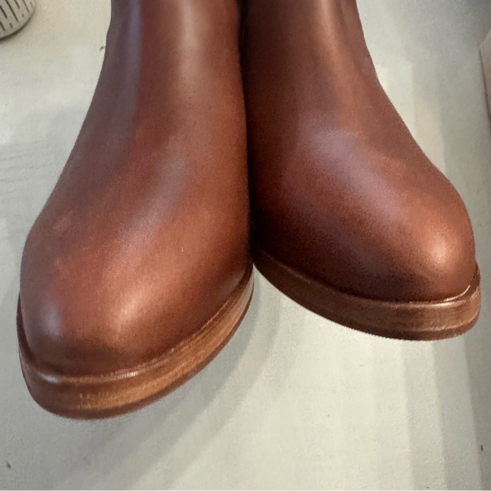 Nosolo Women’s Mia Ankle Bootie Low Cut Leather Slip-On in Terracotta Sz 11 NIB - Picture 9 of 11